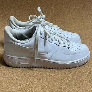 Nike White Leather Low-Top Sneakers Air Force 1